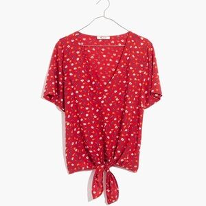 Madewell Novel Tie-Front Top in Prairie Posies xs